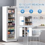 BEYOU Commercial Freezer Upright，10.7 Cu. ft. Reach-in Freezer with Single Glass Door