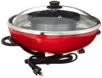 Maple Enjoy Suki Electric Hot Pot Shabu with Korean BBQ Grill - 2 in 1 - Separate Temperature Control - Enjoy Thai Korean Chinese Vietnamese Hot Pot and non stick grill