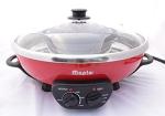 Maple Enjoy Suki Electric Hot Pot Shabu with Korean BBQ Grill - 2 in 1 - Separate Temperature Control - Enjoy Thai Korean Chinese Vietnamese Hot Pot and non stick grill