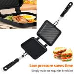 Abizarch Grilled Sandwich Maker,Camping Toastie Maker, Stove top Panini Press Pan with Non-Stick Plates, Double Sided Hot Toasted Sandwich Maker Breakfast Frying Pan for Outdoors Camp Home Kitchen