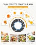 TIUIT Adjustable Timer Electric Egg Cooker for Hard Boiled Eggs 8 Eggs Capacity Egg Boiler Machine Rapid Egg Steamer Stainless Steel Egg Maker Egg Poacher with Auto Shut-Off