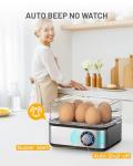 TIUIT Adjustable Timer Electric Egg Cooker for Hard Boiled Eggs 8 Eggs Capacity Egg Boiler Machine Rapid Egg Steamer Stainless Steel Egg Maker Egg Poacher with Auto Shut-Off