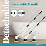 RotaShine Electric Spin Scrubber - Electric Scrubber for Cleaning with 7 Replaceable Heads - Full-Body Waterproof Tub Scrubber with Long Handle - Electric Brush Cleaner for Bathroom