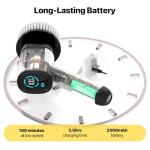 RotaShine Electric Spin Scrubber - Electric Scrubber for Cleaning with 7 Replaceable Heads - Full-Body Waterproof Tub Scrubber with Long Handle - Electric Brush Cleaner for Bathroom