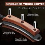 Huusk Viking Knife with Sheath - Hand Forged Butcher Knife for Meat Cutting - High Carbon Steel Meat Kitchen Knives- Multipurpose Japanese Chef Knives for Camping, Outdoor, BBQ