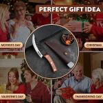 Huusk Viking Knife with Sheath - Hand Forged Butcher Knife for Meat Cutting - High Carbon Steel Meat Kitchen Knives- Multipurpose Japanese Chef Knives for Camping, Outdoor, BBQ