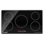Cusinesync 36 Inch Induction Cooktop, 5 Burner Electric Cooktop with 9 Power Levels, Touch Control, Timer, Child Lock and Residual Heat Warning, 10800W, 220-240V for Hard Wire