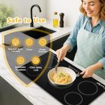 Cusinesync 36 Inch Induction Cooktop, 5 Burner Electric Cooktop with 9 Power Levels, Touch Control, Timer, Child Lock and Residual Heat Warning, 10800W, 220-240V for Hard Wire