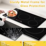 Cusinesync 36 Inch Induction Cooktop, 5 Burner Electric Cooktop with 9 Power Levels, Touch Control, Timer, Child Lock and Residual Heat Warning, 10800W, 220-240V for Hard Wire