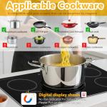Cusinesync 36 Inch Induction Cooktop, 5 Burner Electric Cooktop with 9 Power Levels, Touch Control, Timer, Child Lock and Residual Heat Warning, 10800W, 220-240V for Hard Wire