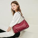 S-ZONE Womens Hobo Genuine Leather Shoulder Bag Top-handle Handbag Ladies Purses
