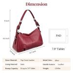 S-ZONE Womens Hobo Genuine Leather Shoulder Bag Top-handle Handbag Ladies Purses