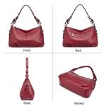 S-ZONE Womens Hobo Genuine Leather Shoulder Bag Top-handle Handbag Ladies Purses