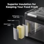 BougeRV 12 Volt Portable Refrigerator, 41 Quart Rocky V2.0 Dual Zone Car Fridge Freezer with APP Control, Compressor Cooler 12/24V DC, 110~240V AC for Overlanding, Camping, Travel, RV, Truck