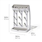 OXO Tot Space-Saving Baby Bottle Drying Rack, Compact Dish Drying Rack with Removable Trays, Countertop Bottle Organizer for Baby Bottles, Nipples, Pacifiers and Lids, BPA Free, Dishwasher Safe