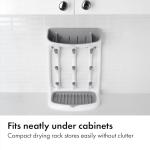 OXO Tot Space-Saving Baby Bottle Drying Rack, Compact Dish Drying Rack with Removable Trays, Countertop Bottle Organizer for Baby Bottles, Nipples, Pacifiers and Lids, BPA Free, Dishwasher Safe