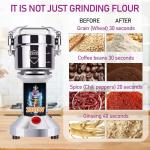 550g Grain Mill, 304 Stainless Steel Spice Grinder, 2000W High-speed Commercial Flour Mill, Superfine Flour Mill Grinder for Home, Grain Mill for Flour