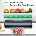 MAXDONE Vacuum Sealer Machine Food Vacuum Sealer for Food Storage Food Sealer Machine 6-in-1 for Dry/Moist Modes, Compact Design with 10 Vacuum Sealer Bags