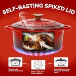 5.5 QT Enameled Cast Iron Dutch Oven – Heavy-Duty Red Pot with Lid & Dual Handles, Ideal for Bread Baking, Stews & Roasting – Includes Recipe Book