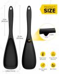 Pack of 2 Cooking Spoons for Non Stick Cookware, Multifunction Spatula Spoon BPA-Free, One-Piece Design, Suitable for Scooping, Scraping, Serving and Mixing (BLACK-BLACK)
