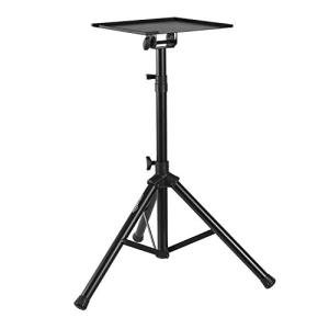 Amazon Basics Multi Purpose Height Adjustable Portable Tripod Stand for Workstation, Music, DJ, Projector, or Mixer, Laptop Compatible, Black