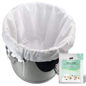 Bellamei Brew Bags Reusable 2 Pack 250 Micron Fine Mesh Bag for Fruit Cider Apple Grape Wine Press Drawstring Straining Brew in a Bag (2 pack-24"×32")