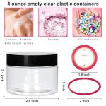 16 Pack 4oz Plastic Containers with Lids, Jars with Lids, Great for storing,lip balms, creams, ointments, cosmetics, samples