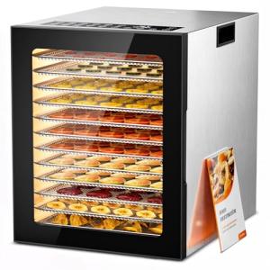 Food Dehydrator, 12 Stainless Steel Trays in 850W Dehydrator Machine, 48 Hour Digital Timer and 165°F Temperature Adjustable, Food Dryer for Jerky, Dog Treats, Meat, Fruit, Herbs