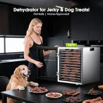 Food Dehydrator, 12 Stainless Steel Trays in 850W Dehydrator Machine, 48 Hour Digital Timer and 165°F Temperature Adjustable, Food Dryer for Jerky, Dog Treats, Meat, Fruit, Herbs