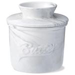 Eichzer Ceramic Butter Crock with Lid, Marbled Butter Keeper for Spreadable Butter, Elegant Butter Dish for Home and Kitchen Decor (White, Black)