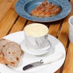 Eichzer Ceramic Butter Crock with Lid, Marbled Butter Keeper for Spreadable Butter, Elegant Butter Dish for Home and Kitchen Decor (White, Black)