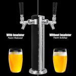 Dbgogo Kegerator Tower Insulator for Standard 3” Diameter Double Tap Draft Beer Tower, Stretchy Neoprene Beer Tower Cover to Minimize Condensation & Reduce Foam
