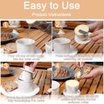 Eichzer Ceramic Butter Crock with Lid, Marbled Butter Keeper for Spreadable Butter, Elegant Butter Dish for Home and Kitchen Decor (White, Black)