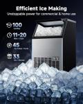 ICEVIVAL Commercial Ice Maker, 100Lbs/Day, 45 Cubes in 11 Mins, Under Counter Ice Maker with 33Lbs Storage, Self-Cleaning, Timer, Ice Maker Machine for Home/Bar/Cafe (Commercial Grade)