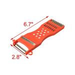 uxcell Plastic Frame Vegetable Fruit Slicer Peeler Shredder 10pcs Red Silver Tone