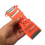 uxcell Plastic Frame Vegetable Fruit Slicer Peeler Shredder 10pcs Red Silver Tone