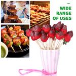 [200 PCS] 8 inch Bamboo Skewers, Premium Wooden Skewers without Splinters, Skewers for Grilling, BBQ, Appetizer, Fruit Kabobs, Chocolate Fountain, Cocktail Toothpicks, and Food Skewer Sticks.