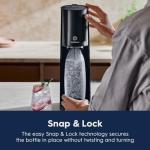 SodaStream - E-TERRA Soda Maker | STARTER KIT | 3 Automatic Carbonation Levels | Includes 1x CO2 Cylinder, 1x 32 Fl Oz Dishwasher Safe Bottle, 1x Pepsi Zero Sugar Mix, 1x Power Adapter | Black