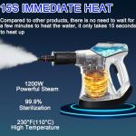 Handheld Steam Cleaner, 10S Immediate Heat Hand Held Steam Cleaner for Home, with Visualized Large Water Tank & 9 PCS Accessories & Safety Lock, for Window,Car,Kitchen,Couch,Floor (WHITE+BLACK)