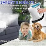Handheld Steam Cleaner, 10S Immediate Heat Hand Held Steam Cleaner for Home, with Visualized Large Water Tank & 9 PCS Accessories & Safety Lock, for Window,Car,Kitchen,Couch,Floor (WHITE+BLACK)