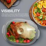 Luvan 2.8L/3Qt Glass Casserole Dish with Lid, Ribbed Oval Glass Baking Dish for Oven & Microwave, Clear Lead-Free Covered Casserole Cookware, Versatile Deep Glasses Food Container for Baking, Cooking