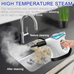Handheld Steam Cleaner, 10S Immediate Heat Hand Held Steam Cleaner for Home, with Visualized Large Water Tank & 9 PCS Accessories & Safety Lock, for Window,Car,Kitchen,Couch,Floor (WHITE+BLACK)