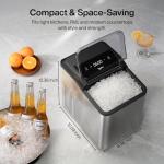 Typhur Fast Nugget Ice Maker Countertop with Self-Cleaning Pump, 35lbs/24H Crushed Pebble Ice Machine with Pellet Ice, 8 Packs Cleaner, Dual Ice Scoops for Home, Kitchen, Party, RV, Stainless Steel