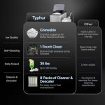 Typhur Fast Nugget Ice Maker Countertop with Self-Cleaning Pump, 35lbs/24H Crushed Pebble Ice Machine with Pellet Ice, 8 Packs Cleaner, Dual Ice Scoops for Home, Kitchen, Party, RV, Stainless Steel