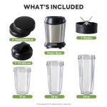 Sweetcrispy Smoothie Blender, Personal Blender Set for Kitchen, Smoothies Maker With BPA-Free Portable Cups For Shakes, Sauces, Juice, Ice Crushing
