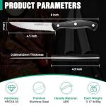 HAUSHOF Steak Knives Set of 8, Premium Stainless Steel Serrated Steak Knife Set with Gift Box, Full Tang and Ergonomic Handle, Gifts Knife Set for Mom, Dad, Wife and Husband