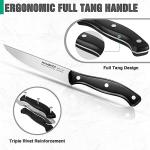 HAUSHOF Steak Knives Set of 8, Premium Stainless Steel Serrated Steak Knife Set with Gift Box, Full Tang and Ergonomic Handle, Gifts Knife Set for Mom, Dad, Wife and Husband