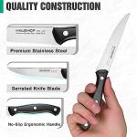 HAUSHOF Steak Knives Set of 8, Premium Stainless Steel Serrated Steak Knife Set with Gift Box, Full Tang and Ergonomic Handle, Gifts Knife Set for Mom, Dad, Wife and Husband