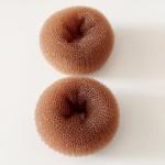 SQULIGT Pack of 2 Medium Hair Bun Maker, Hair Donut Set for Kids Girls Women, Hair Donut Bun Maker Tool for Short and Thin Hair Crown Shapers Accessories (Size M/ 3 Inch, Light Brown)