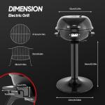 ROVSUN 1600W Vertical Electric Grill with Lid, Black 304 Stainless Steel Grill w/Detachable Pull-out Drip Tray, Double Layer Design, Portable & Removable, for Indoor and Outdoor Use